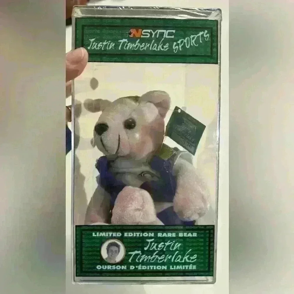 Vtg New In Case NSYNC Justin Timberlake Collectible Bear sports limited edition